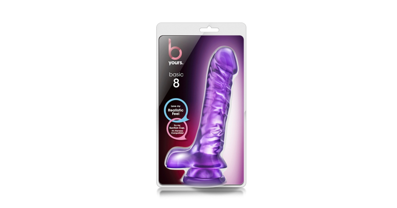 B Yours 8 dildo na przyssawce 23 x 4,7 cm fioletowe