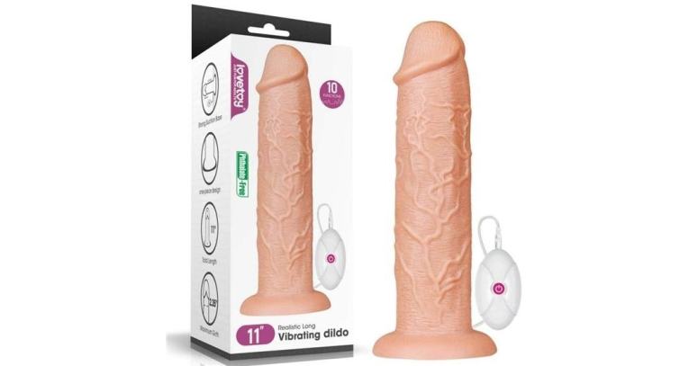 Duże dildo analne z wibracjami 25,5 x 6