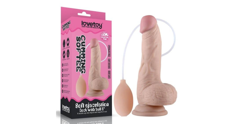 Cumming dildo z wytryskiem mięciutkie 20 x 4,4 cm