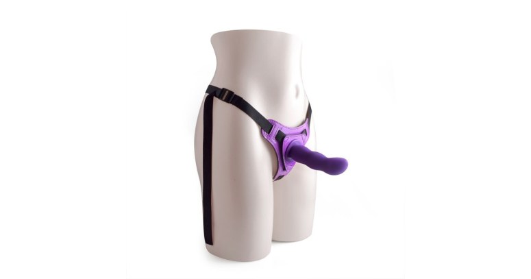 Real Safe Active Love pas strapon z dildo fioletowy