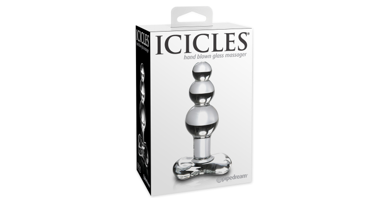 Icicles NO 47 szklany korek analny 10 x 3,5 bezbarwny