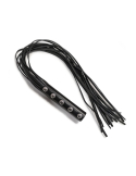 Flogger skórzany z dżetami czarny 60 cm