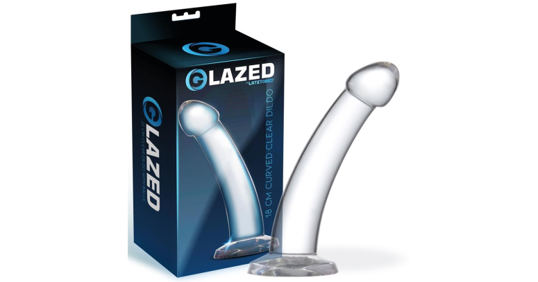 Glazed dildo do peggingu bezbarwne 18 cm