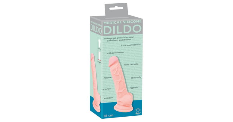 Medical dildo z silikonu medycznego 18 cm