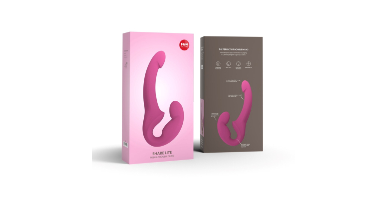 Fun Factory Share Lite dildo dla par strap on jeżynowe strapless