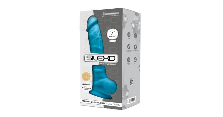 SILEXD model 1 dildo SILEXPAN®  7" niebieskie