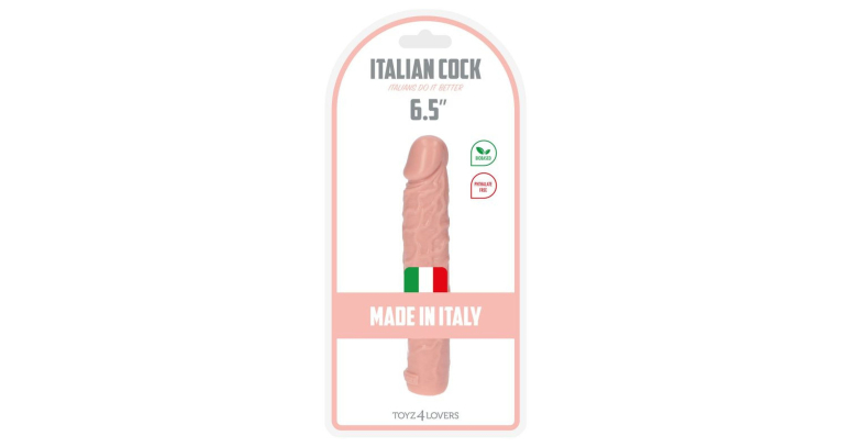 Italian Cock 6,5" wąskie dildo analne 16,5 x 3 cieliste