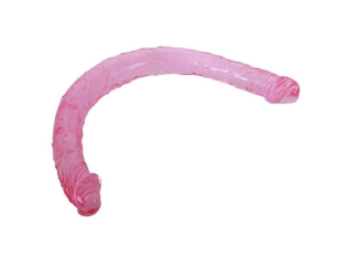 Podwójne elastyczne dildo 45 cm różowe