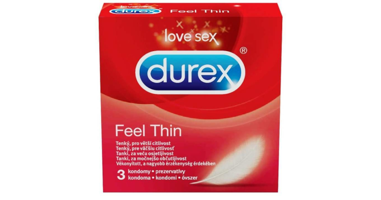 Durex Feel Thin cieńsze prezerwatywy 3 szt