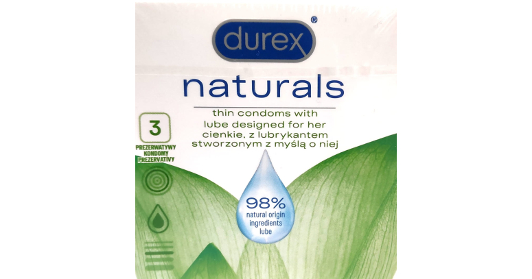 Durex Naturals cieńsze prezerwatywy 3 szt