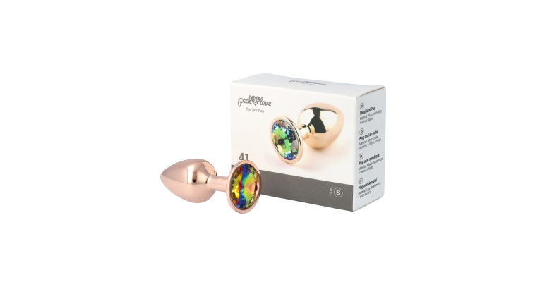 Virgite rose gold korek z kryształkiem S