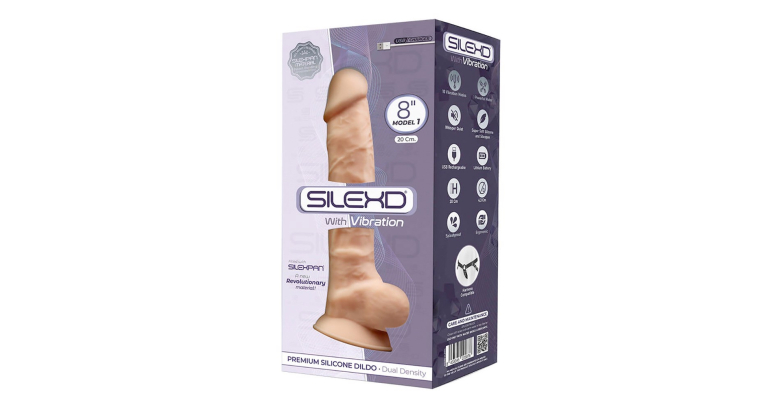 SILEXD 8" dildo z wibracjami 20 cm SILEXPAN® cieliste