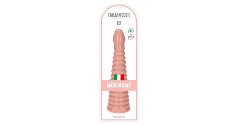 Italian Cock 10" duży korek analny typu wieża 28 x 8 cielisty