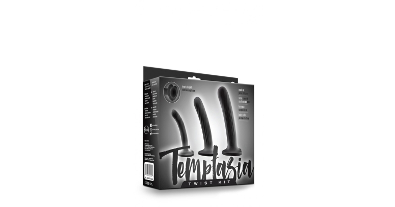 Temptasia 3 x dildo silikonowe na przyssawce czarne