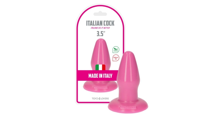 Italian Cock 3,5" Milo korek analny na przyssawce 12 x 4,4 różowy