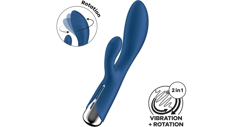 Satisfyer Spinning Rabbit wibrator obrotowy niebieski