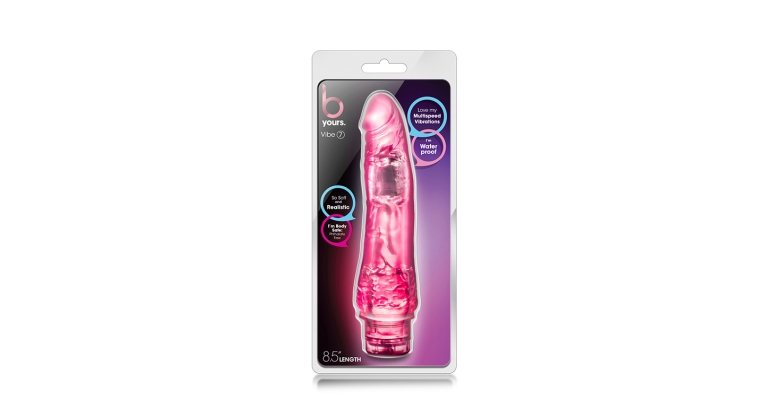 B yours Vibe 7 naturalny wibrator żelowy 21,5 cm różowy