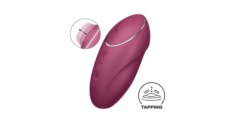 Satisfyer Tap & Climax stymulator łechtaczki z tappingiem bordowy