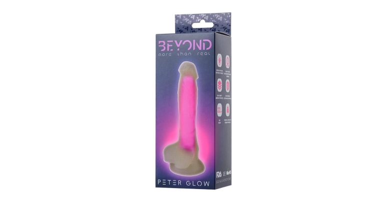 Peter glow 22 cm dildo świecące w ciemności różowe