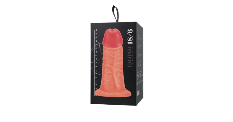 Caliber grube żylaste dildo na przyssawce 18 x 6 cm