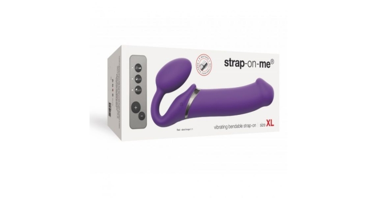 Strap-on-me wibrujący strapless na pilota XL fioletowy