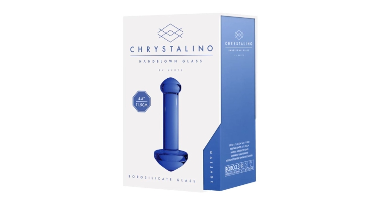 Chrystalino szklany masażer do ciała niebieski