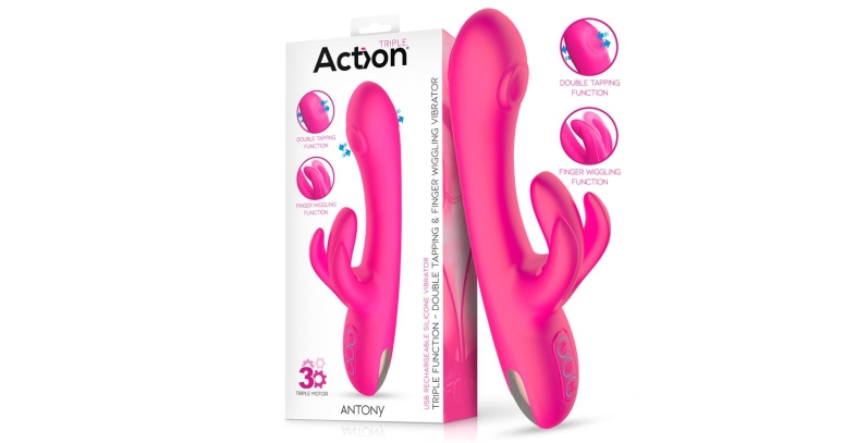 Action Antony wibrator z tappingiem i ruchomym stymulatorem