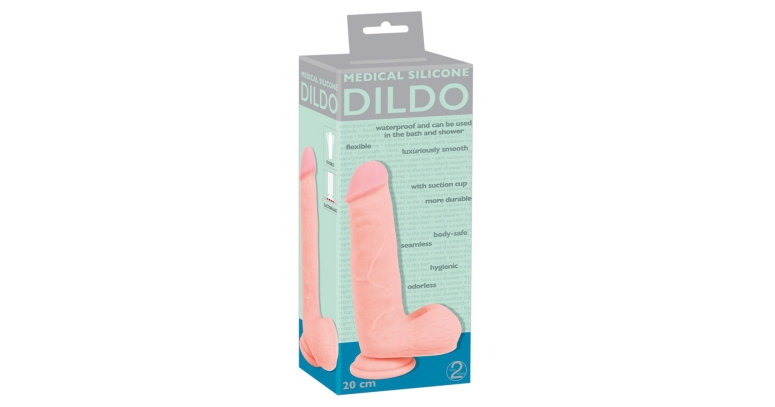 Medical dildo z silikonu medycznego 20 cm